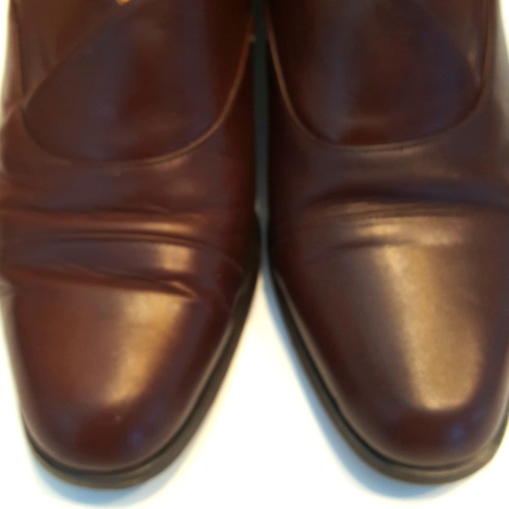 Vera Gomma SIMARD Red Brown Italian Leather Loafer Shoes, Vintage (EU 37.5) - Picture 5 of 11